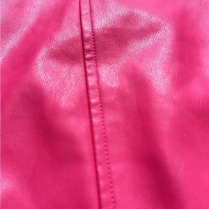 Hot Pink Faux Leather Mini Skirt